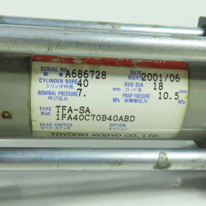 Toyooki TFA-SA 1FA40C70B40ABD Hydraulic Cylinder 40mm Bore 40mm Stroke