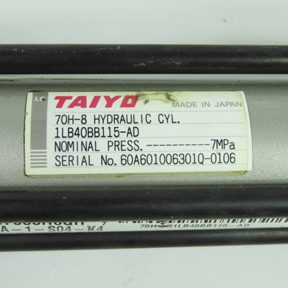 Taiyo 70H-8 1LB40BB115-AD Double Act. Hydraulic Cylinder 40mm Bore 115mm Stroke