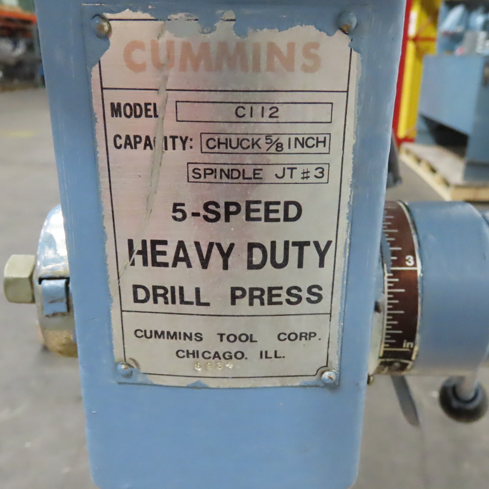Cummins C112 13" Bench Model Drill Press 6" Throat 115/230V 1/2Hp 5 Speed