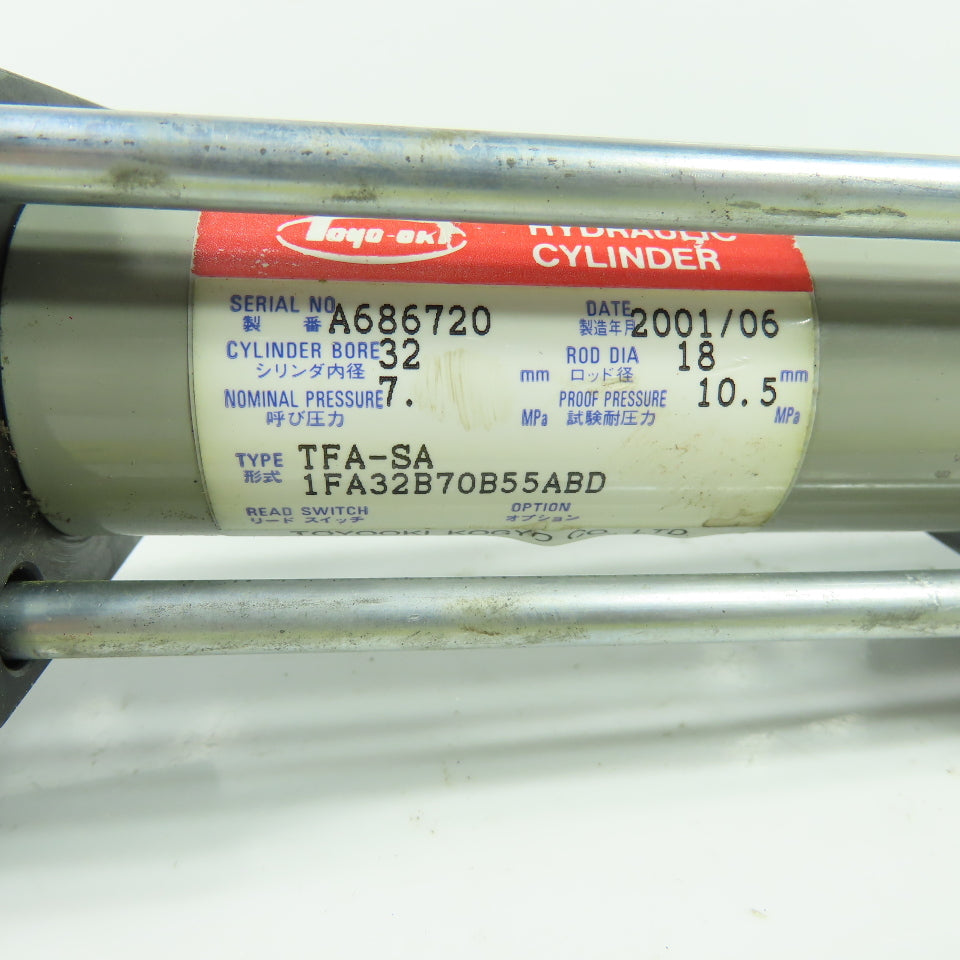 Toyo-Oki TFA-SA 1FA32B70B55ABD Hydraulic Cylinder 32mm Bore 55mm Stroke 10.5MPa