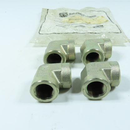 Parker 3/4 DD-S Female Pipe Elbow 3/4 Female X 3/4 Female NPT Steel Lot Of 4