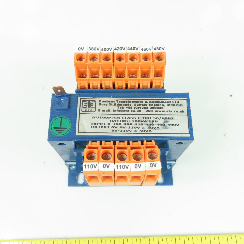 ETE WV100P7S8 100VA Transformer 380/400/420/440/460/480V Pri 110V Sec