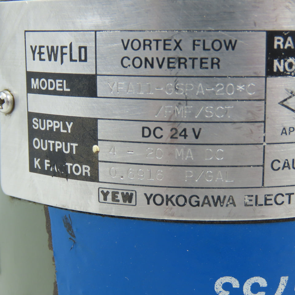 Yokogawa YFA11-GSPA-20*C Vortex Flow Converter 24V DC