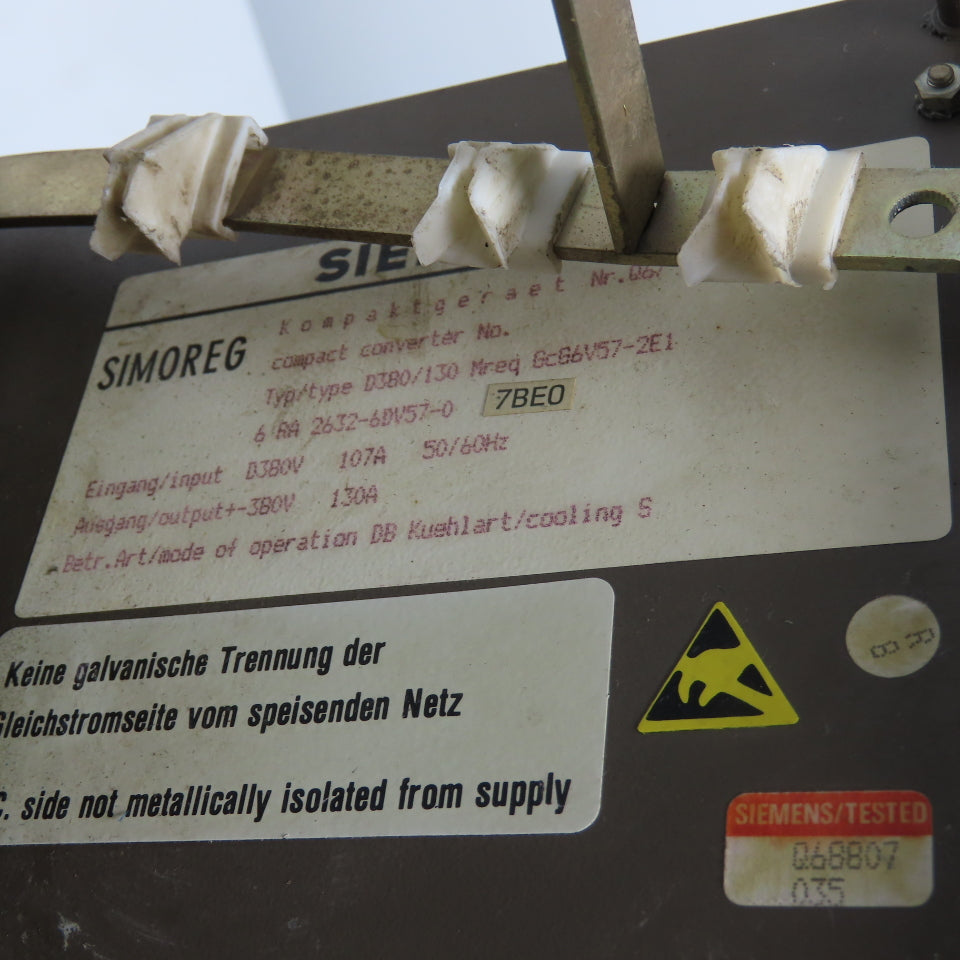 Siemens 6RA2632-6DV57-0 Simoreg DC Drive Converter Slot Rack Assembly (AS IS)