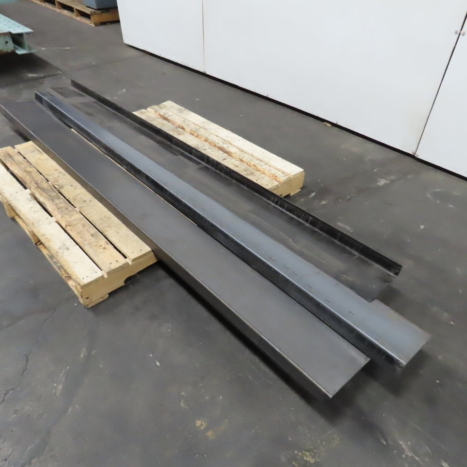 8" x 8' Long 10 Gage Steel 2" Lip Cantilever Rack Tray Shelf Lot Of 9