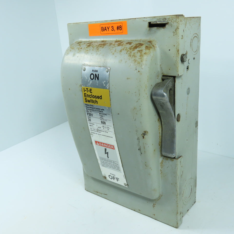 ITE F351 30A, 3-Pole Fusible Safety Disconnect Switch 600V