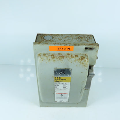 ITE F351 30A, 3-Pole Fusible Safety Disconnect Switch 600V