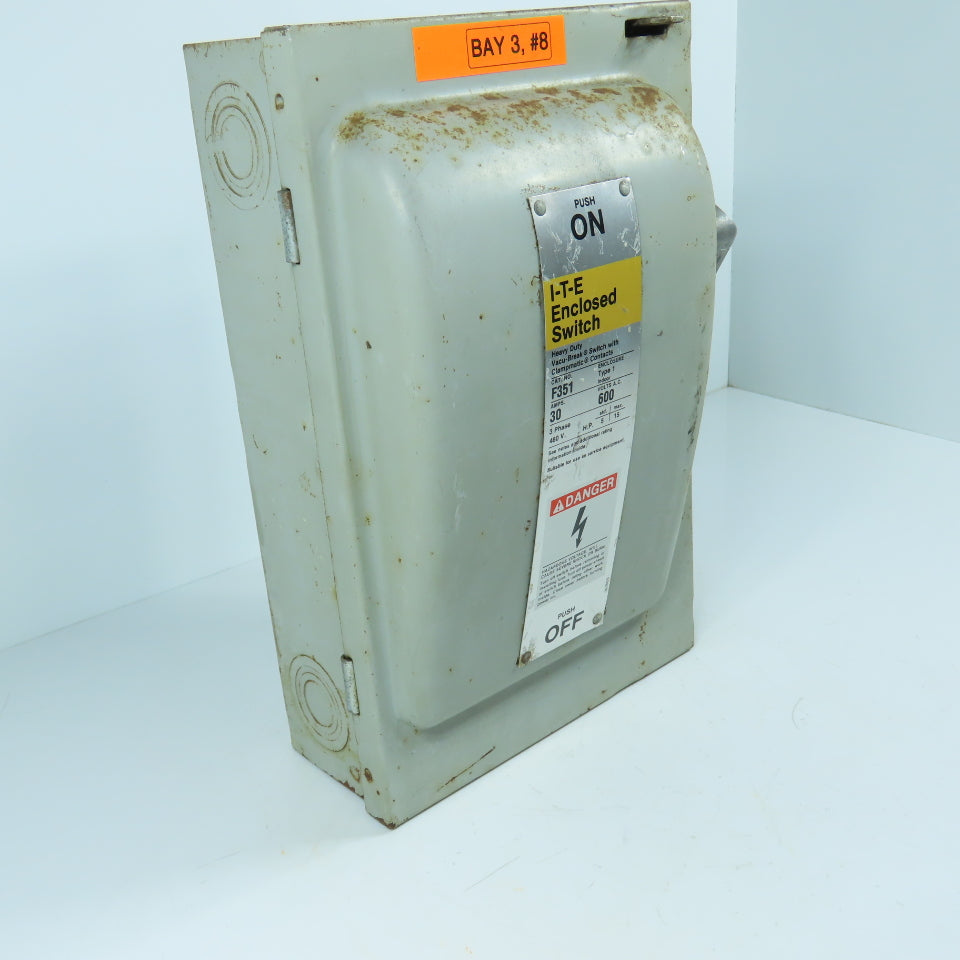 ITE F351 30A, 3-Pole Fusible Safety Disconnect Switch 600V
