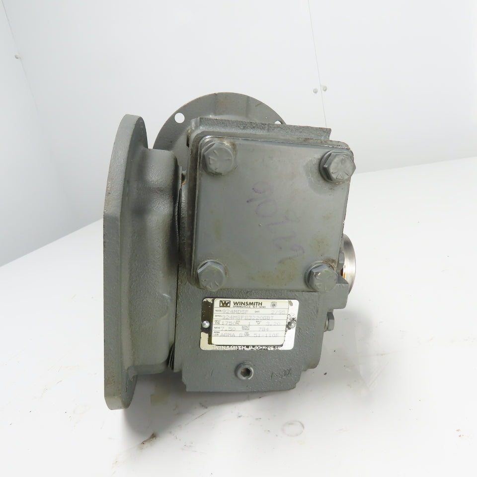 Winsmith 924MDSF 7.50 Ratio Gear Reducer 233RPM Output 784 IN-LB 3.20HP