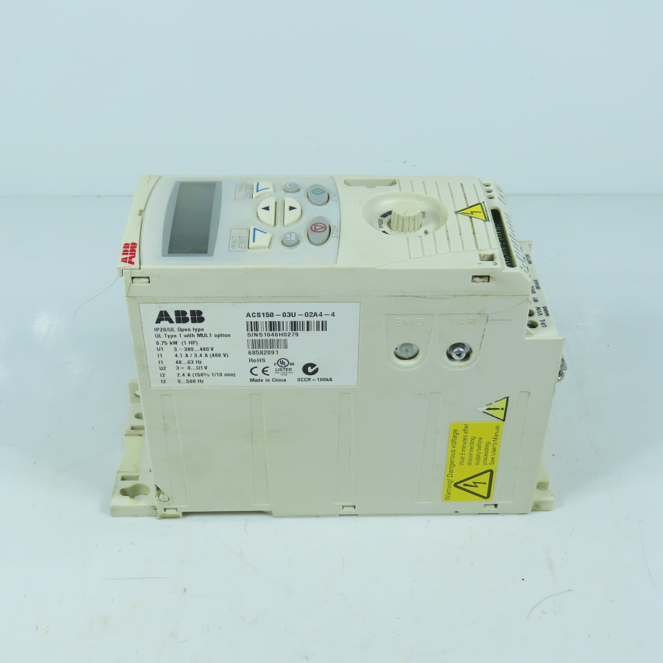 ABB ACS150-03U-02A4-4 0.75kW 1HP Variable Frequency Drive 1 HP 3-380...480V