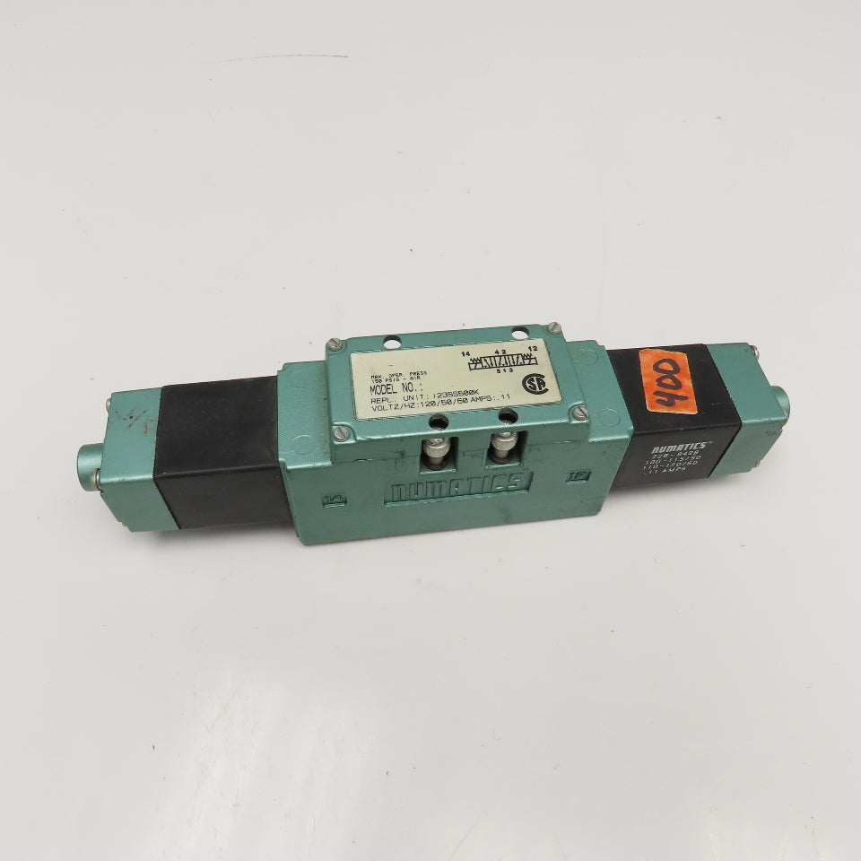 Numatics 123SS500K 5/3 Position Double Solenoid Pneumatic Valve 120V Coil