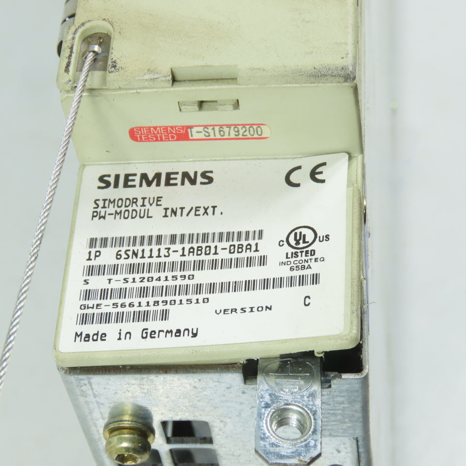 Siemens 6SN1113-1AB01-0BA1 Simodrive PW-Modul INT/EXT Ver C