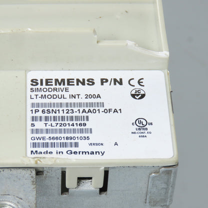 Siemens 6SN1123-1AA01-0FA1 Simodrive Ver A LT-Modul INT 200A 6SN1118-0DM33-0AA2
