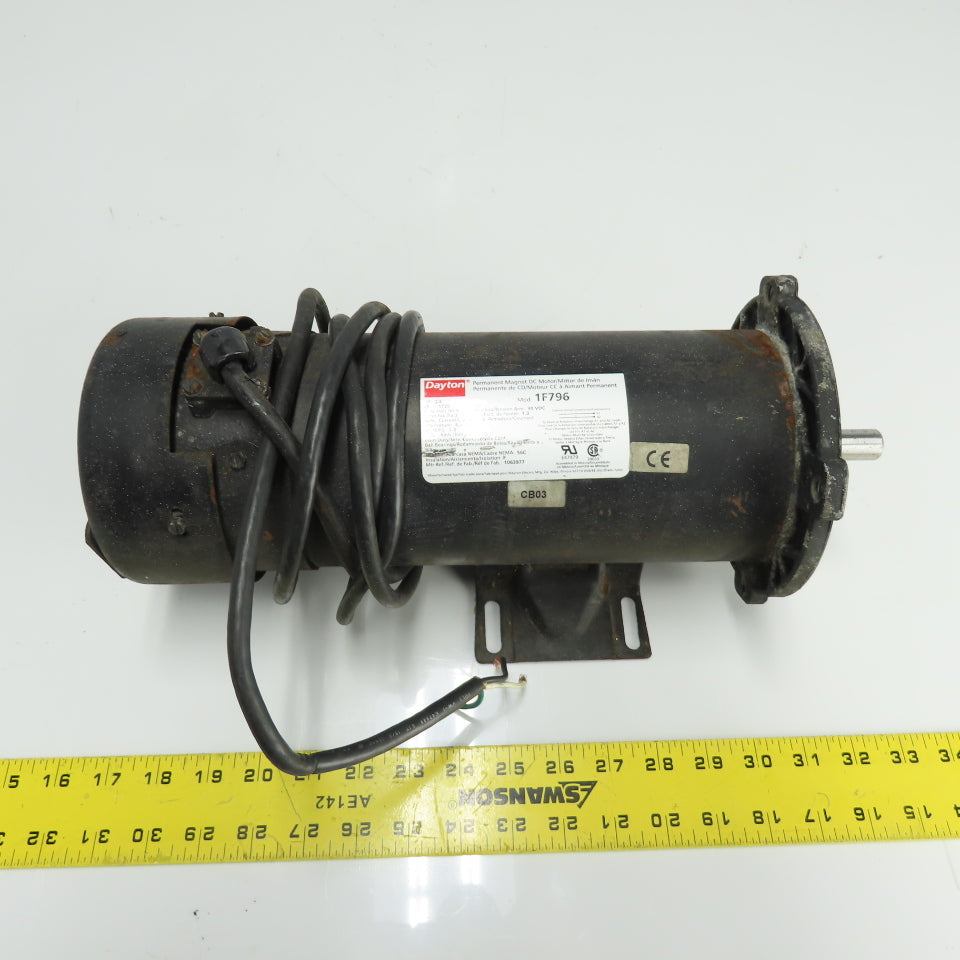 Dayton 1F796 3/4HP Permanent Magnet Electric DC Motor 90VDC 1725RPM Tested
