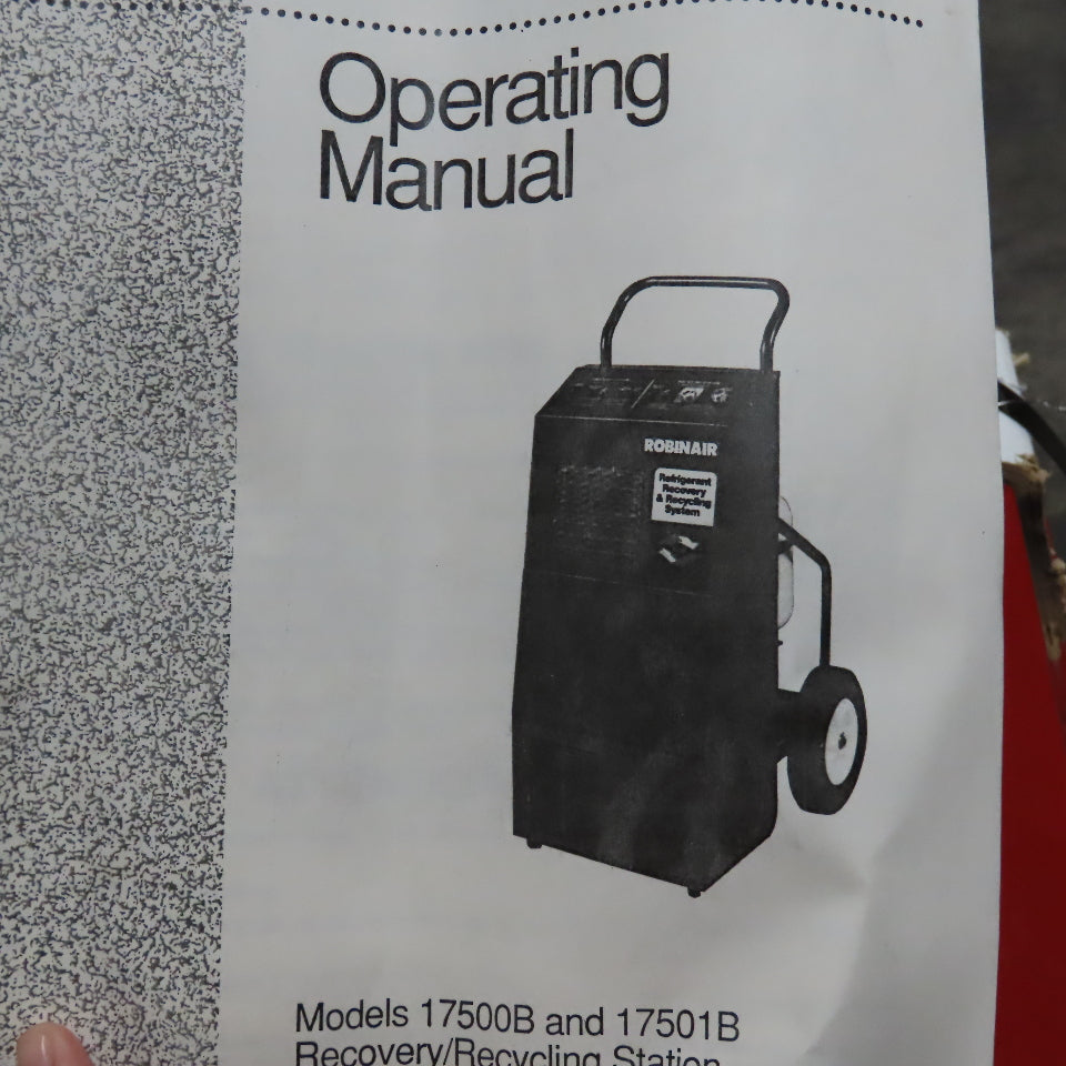 Robinair 17500B Refrigerant Recovery And Recycling Station 115V Parts/Repair