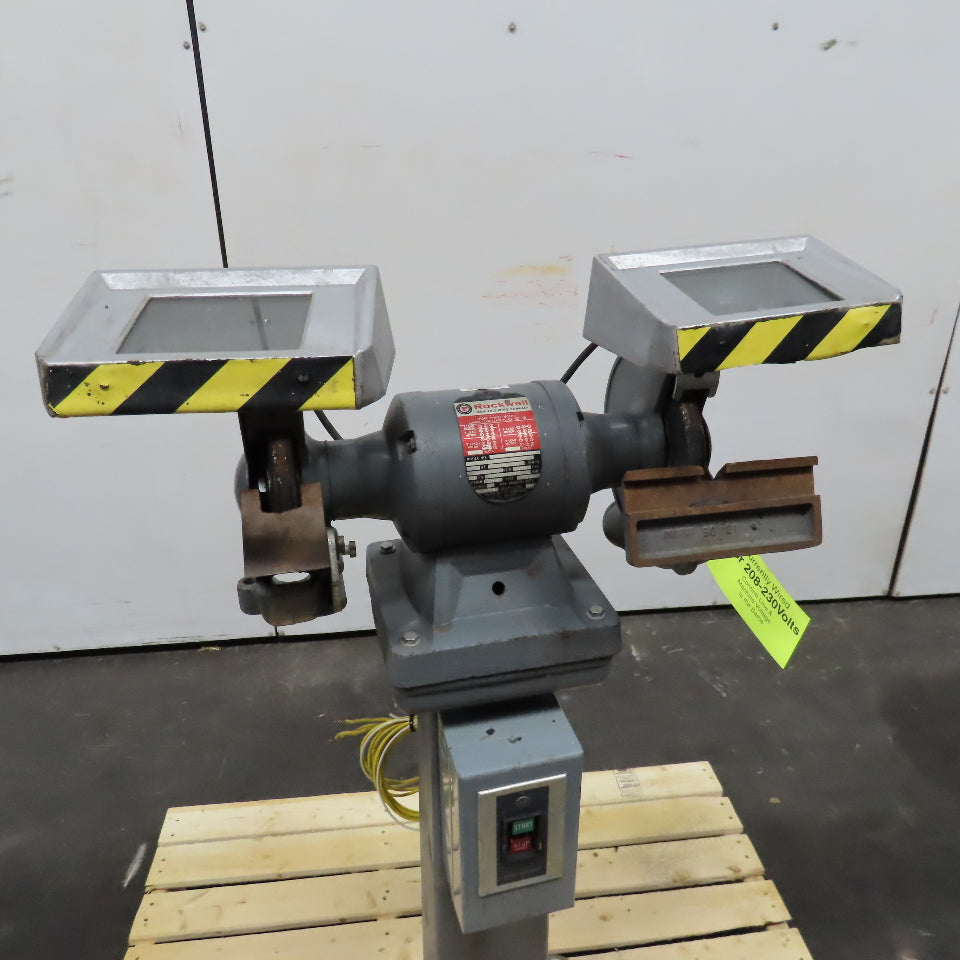 Rockwell 23-200 Vintage 7" Pedestal Grinder 1/2Hp 208-220/440V 3Ph 3450RPM