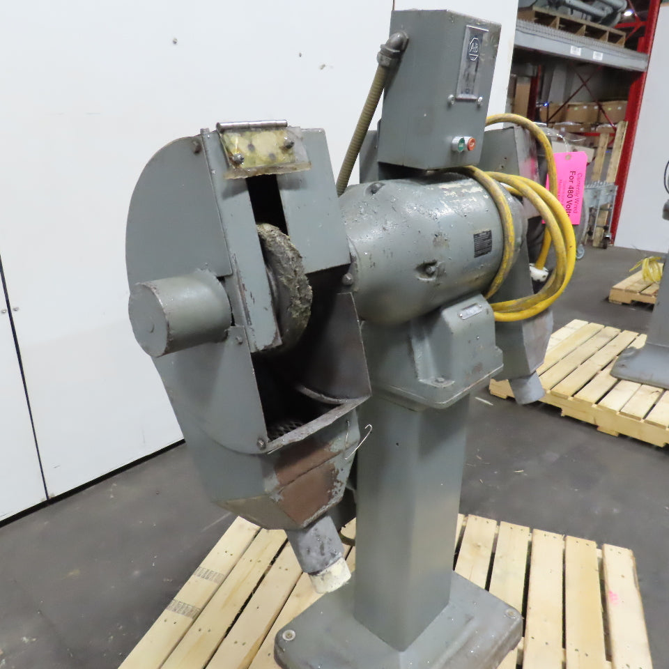 12" Pedestal Buffer Polishing Grinder 480V 3Ph 2 Sided