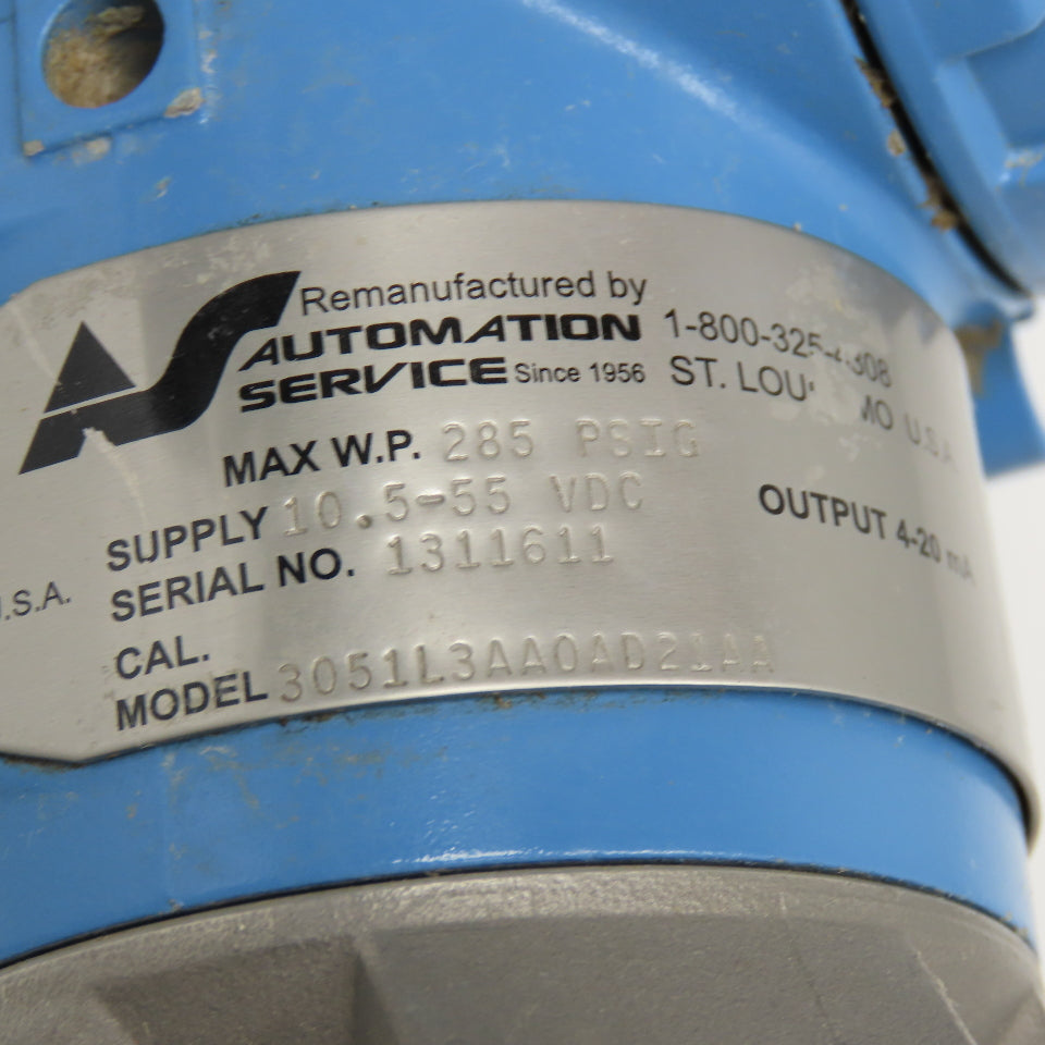 Rosemount 3051L3AA0AD21AA 3" Flange Mount Pressure Transmitter 285PSI 10.5-55VDC
