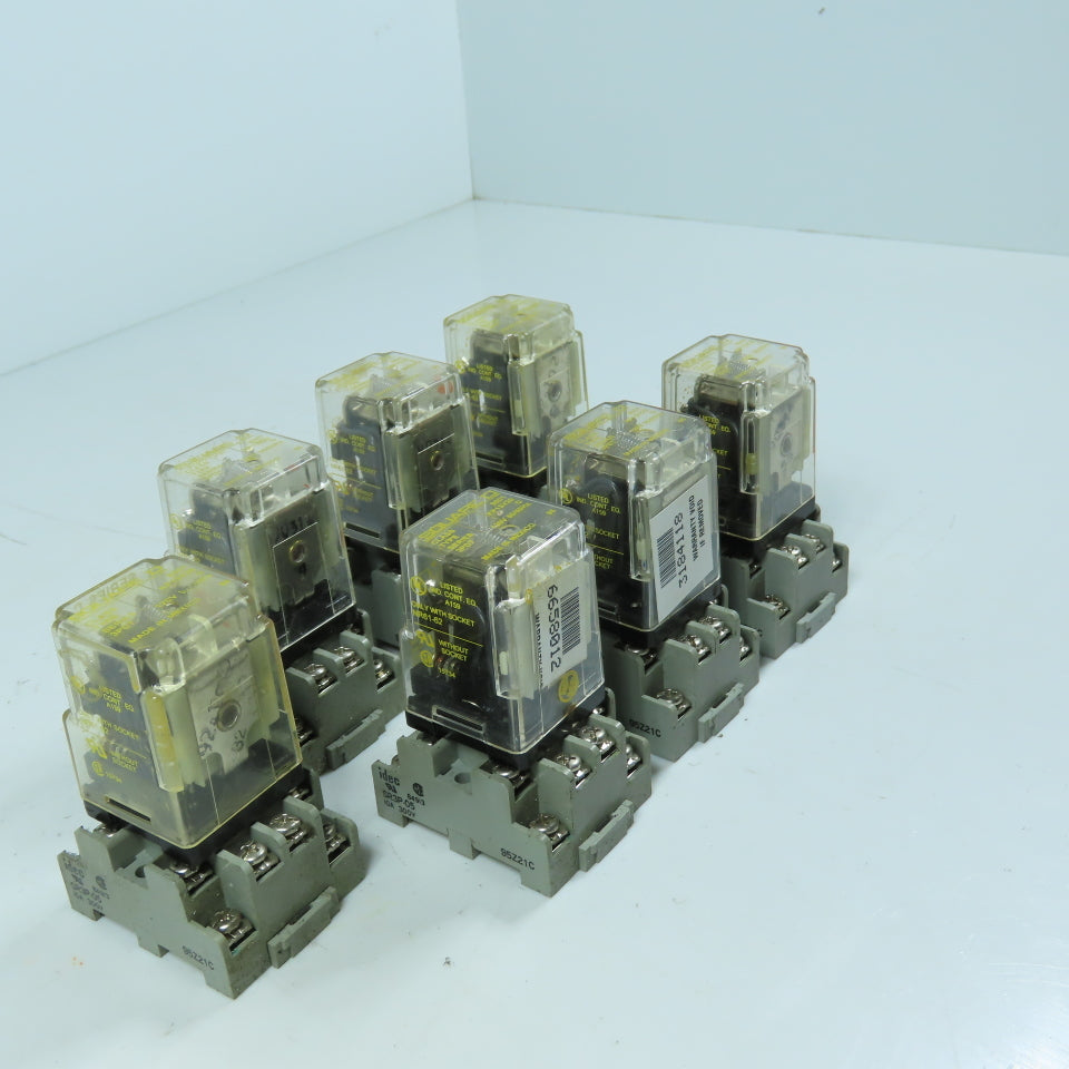 Square D KP13V20 Plug-In General Purpose Relay 120V 3PDT W/ Base Lot Of 7