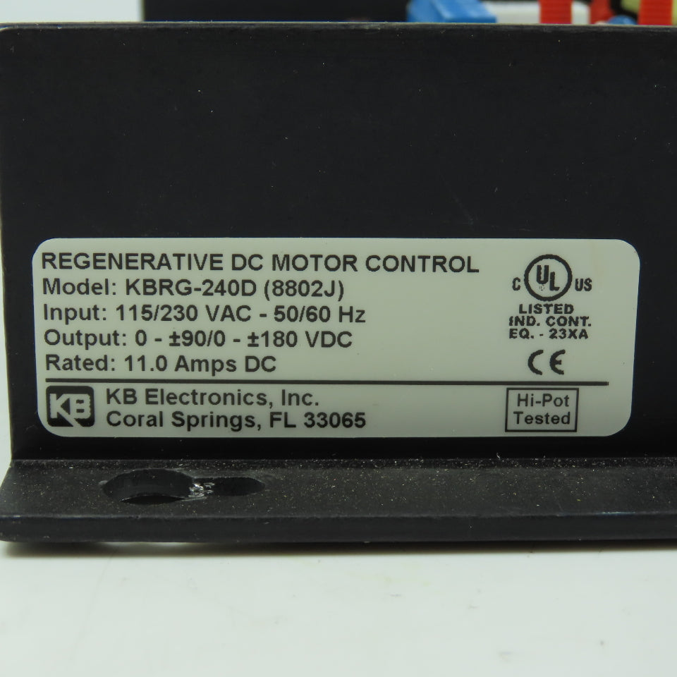 KB Electronics 8802J KBRG-240D Regenerative DC Motor Control 115/230VAC 0-180VDC
