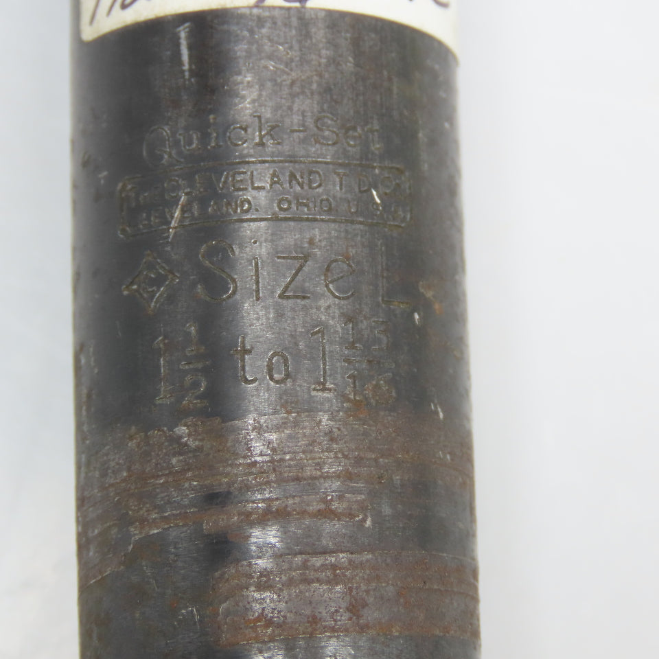 Cleveland Quick Set Size L 1-1/2"-1-13/16" Adjustable Chucking Reamer 1" Shank