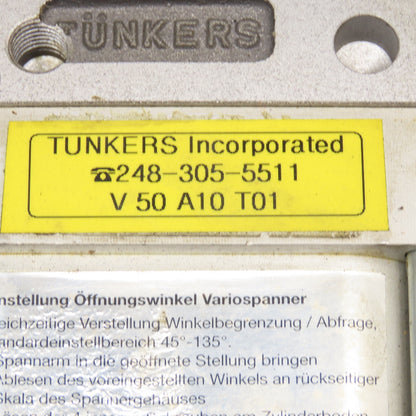 Tunkers V 50 A10 T01 Vario Clamp Cylinder 45-135° Adjustable Open