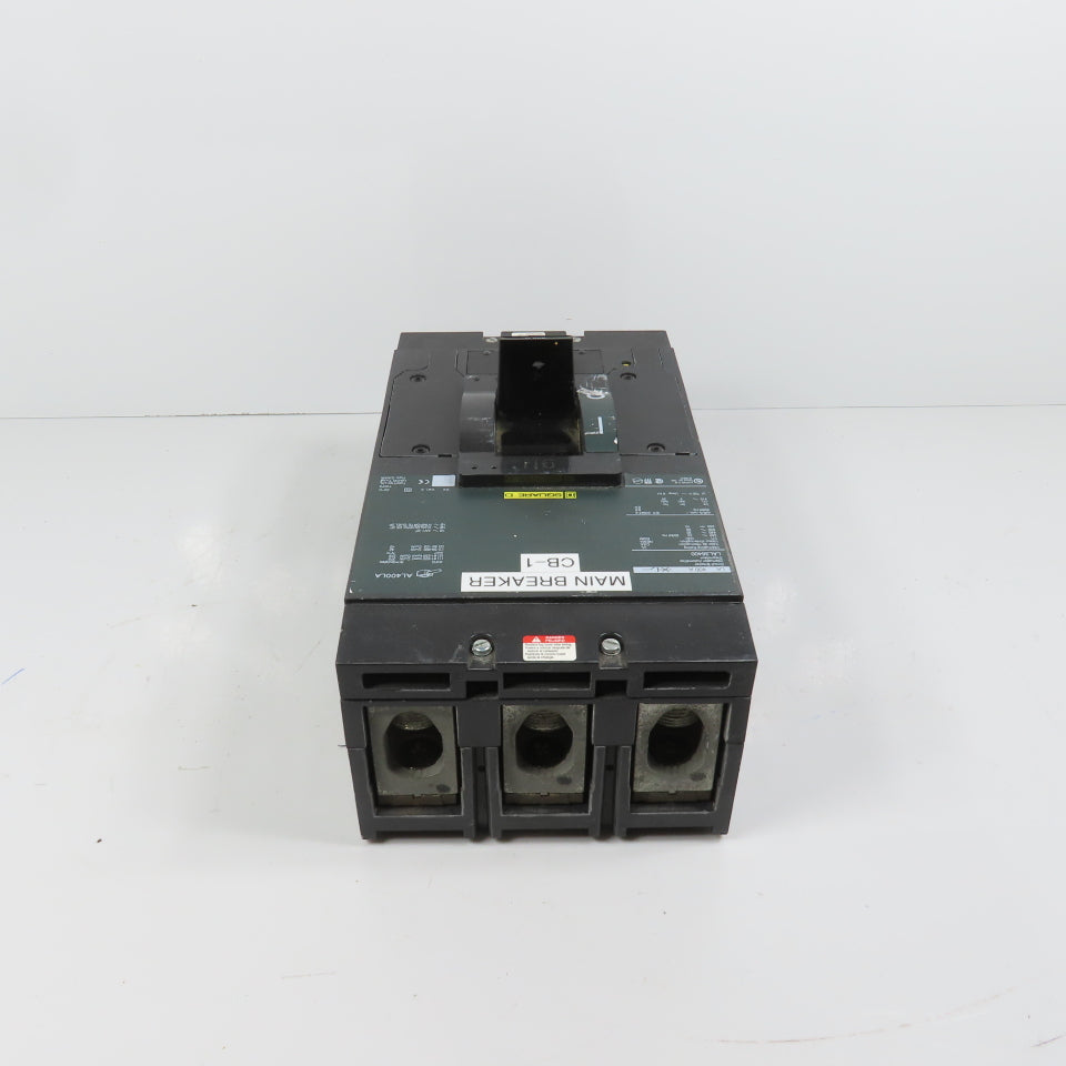 Square D LAL36400 3-Pole 400A Circuit Breaker 600VAC Max Type LAL (Clean)