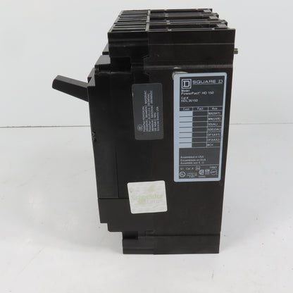 Square D HDL36150 PowerPact 3-Pole 150A Circuit Breaker 600VAC Max HD 150