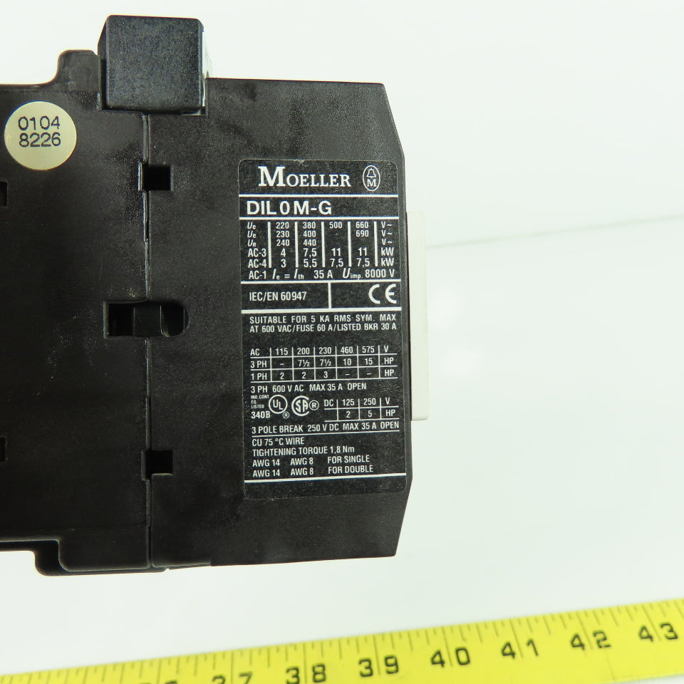 Moeller DIL0M-G 600VAC 35A Contactor 24V Coil