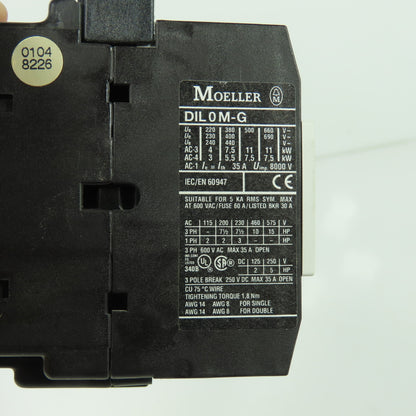 Moeller DIL0M-G 600VAC 35A Contactor 24V Coil