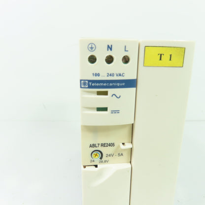 Telemecanique ABL7 RE2405 Power Supply 100-280VAC Input 24VDC 5A Output