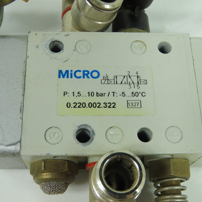 Micro 0.220.002.322 Pneumatic Solenoid Valve 10Bar 24V