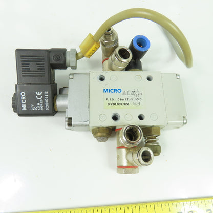 Micro 0.220.002.322 Pneumatic Solenoid Valve 10Bar 24V