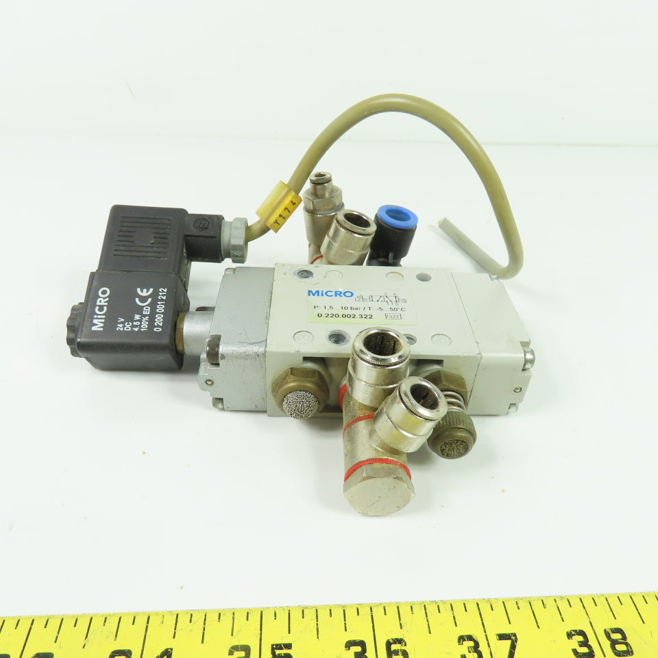Micro 0.220.002.322 Pneumatic Solenoid Valve 10Bar 24V