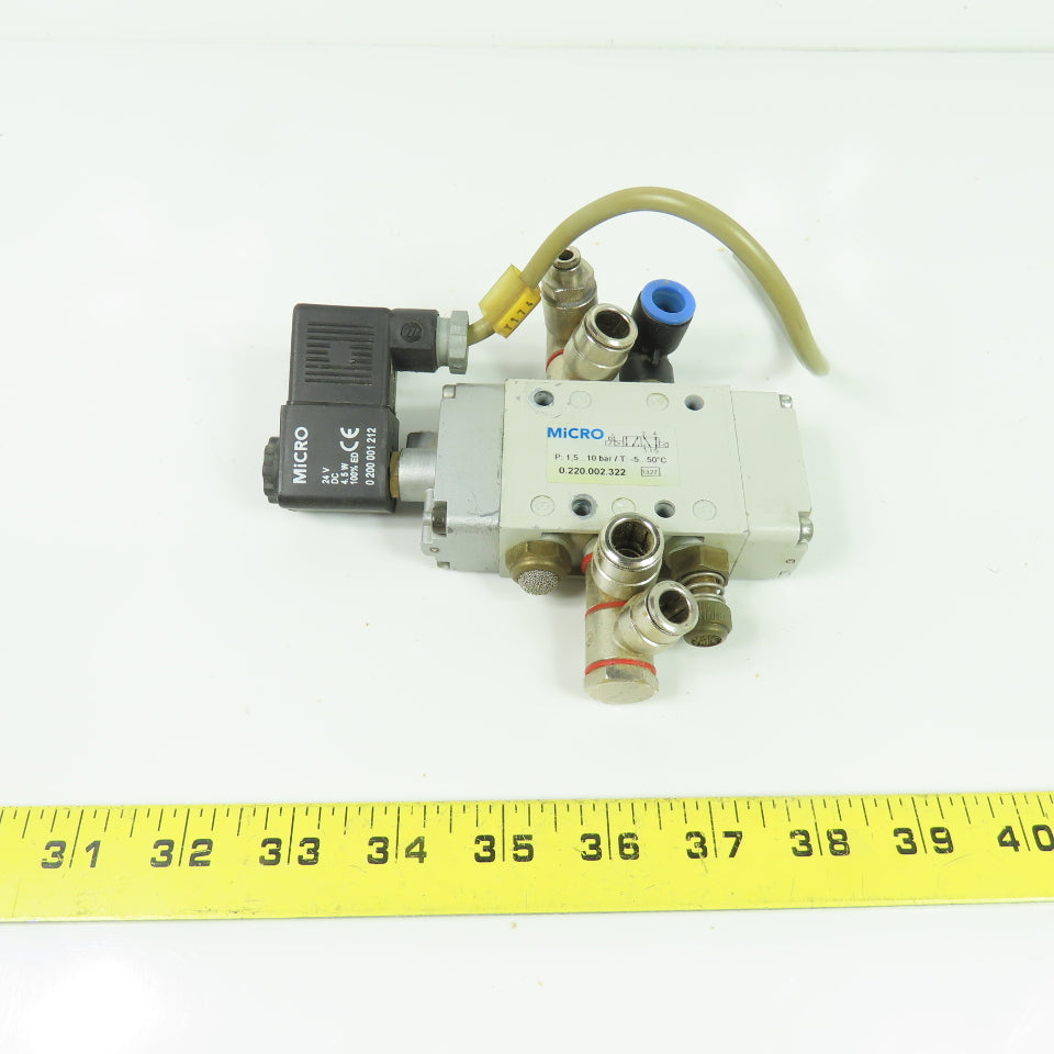 Micro 0.220.002.322 Pneumatic Solenoid Valve 10Bar 24V