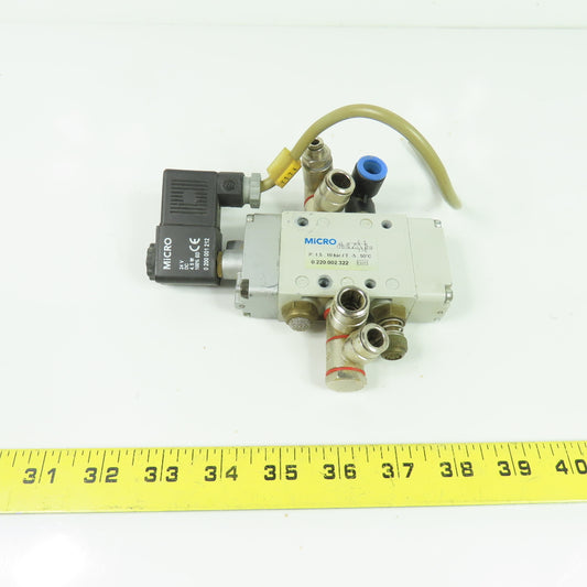 Micro 0.220.002.322 Pneumatic Solenoid Valve 10Bar 24V
