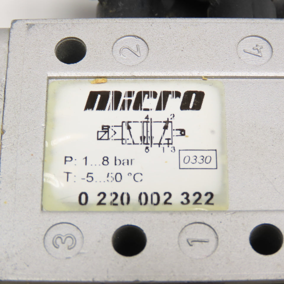 Micro 0220002322 5/2 Position Single Solenoid Air Valve G1/4 24V Coil