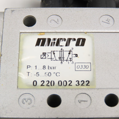 Micro 0220002322 5/2 Position Single Solenoid Air Valve G1/4 24V Coil