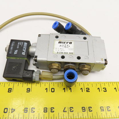 Micro 0220002322 5/2 Position Single Solenoid Air Valve G1/4 24V Coil