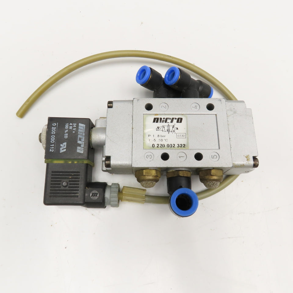 Micro 0220002322 5/2 Position Single Solenoid Air Valve G1/4 24V Coil