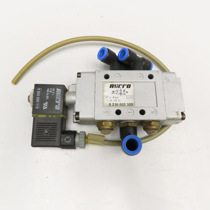 Micro 0220002322 5/2 Position Single Solenoid Air Valve G1/4 24V Coil