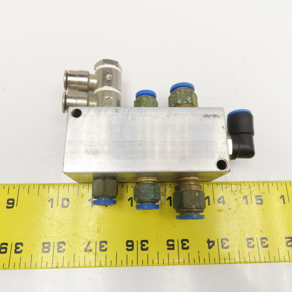 Aluminum Block Manifold 7 Port Parallel G1/4