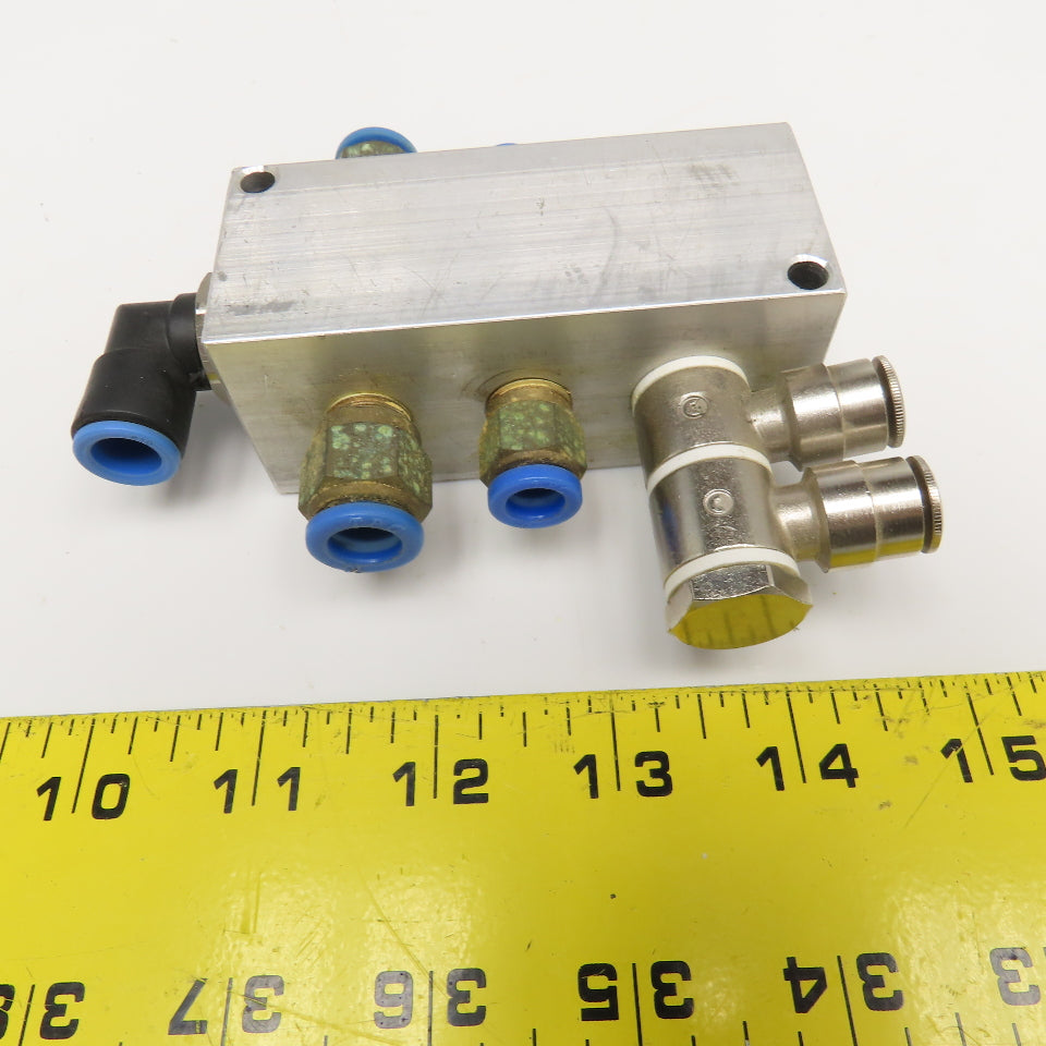 Aluminum Block Manifold 7 Port Parallel G1/4