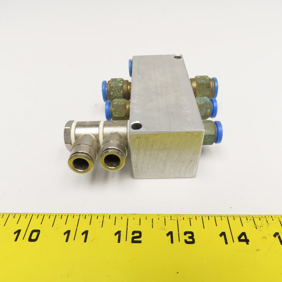 Aluminum Block Manifold 7 Port Parallel G1/4