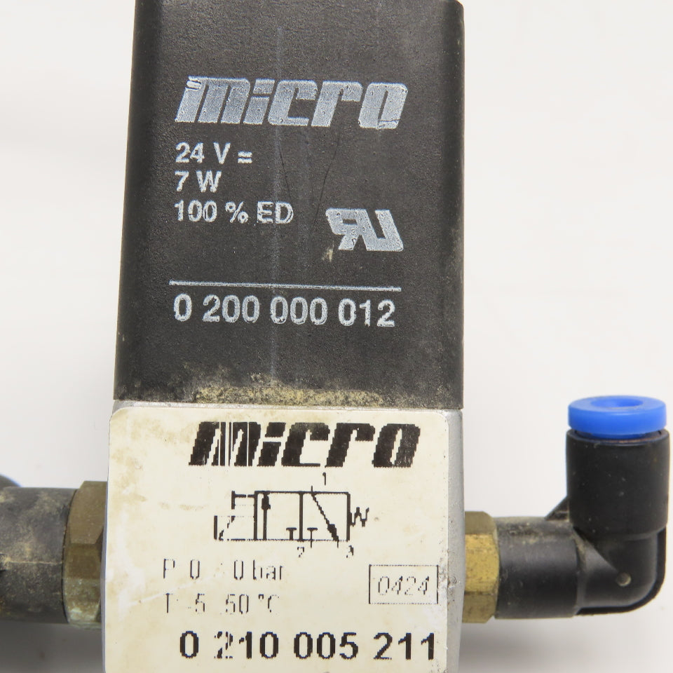 Micro 0210005211 2/2 Position Solenoid Valve G1/8 24V Coil