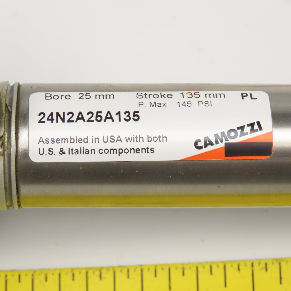 Camozzi 24N2A25A135 25mm Bore x 135mm Stroke Double Acting Air Cylinder