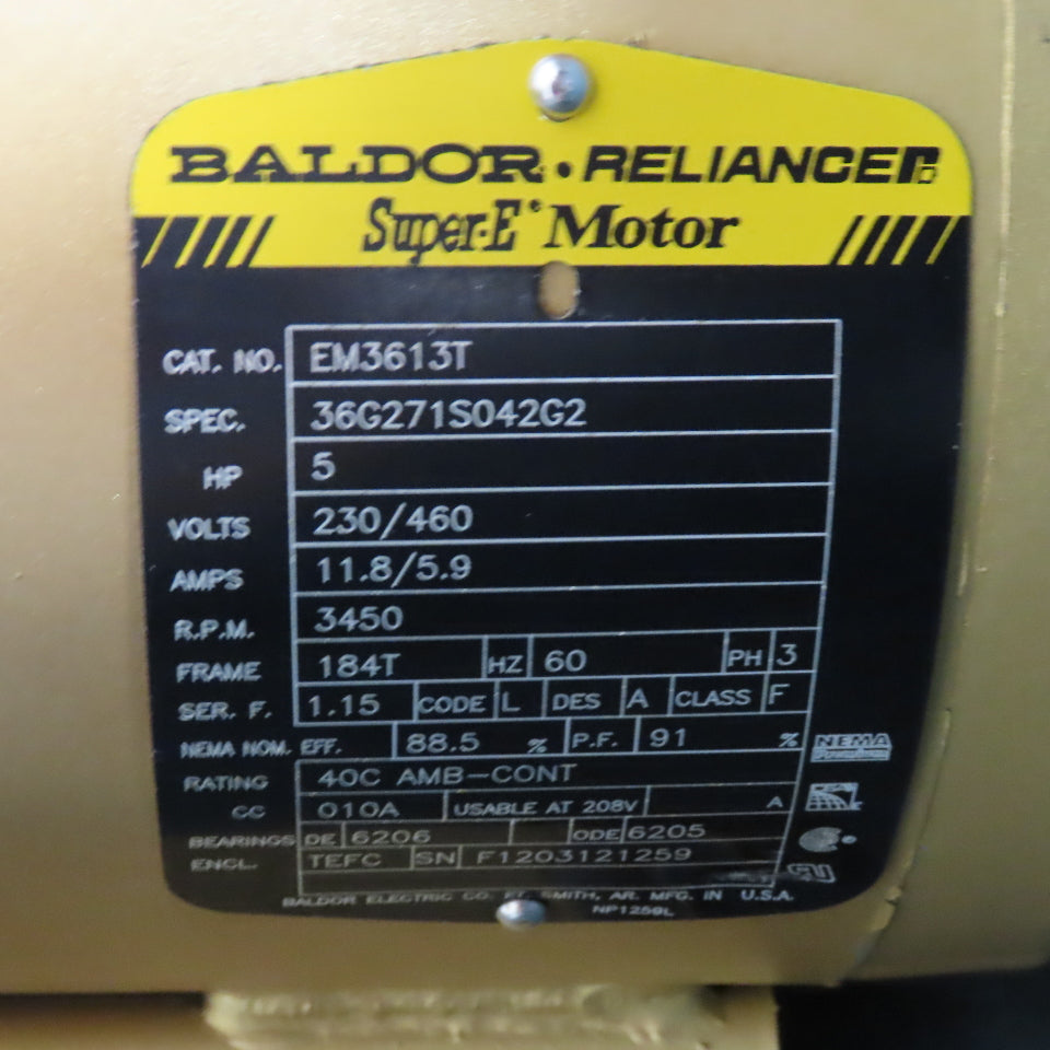 Spencer Blower 1505-SS 5Hp Centrifugal Pressure Blower 230/460V 450CFM 3450RPM