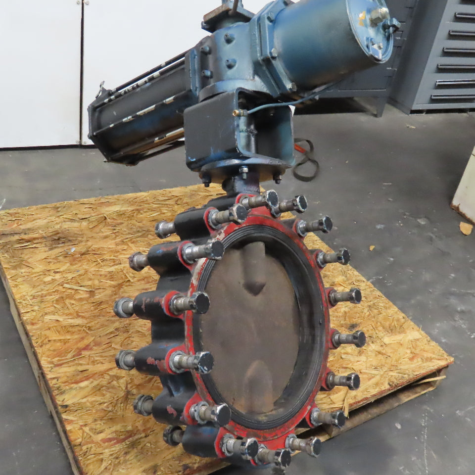 FMC Weco Model 22L 16" Lug Mount Butterfly Valve W/ Pneumatic Actuator 16 Lug