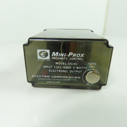 Electro Model 55141 Mini-Prox Proximity Control Sensor 115V 3W