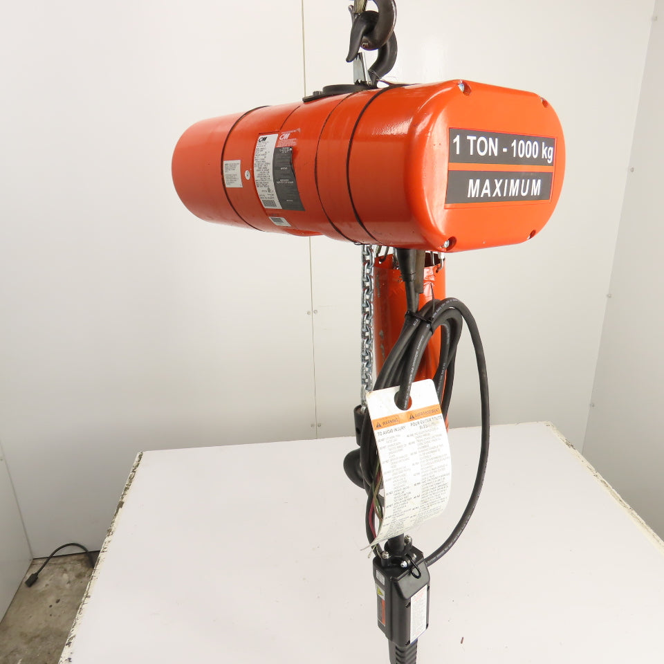 CM Lodestar Model L 1 Ton Electric Chain Hoist 440-480V 3Ph 15' Lift 16FPM